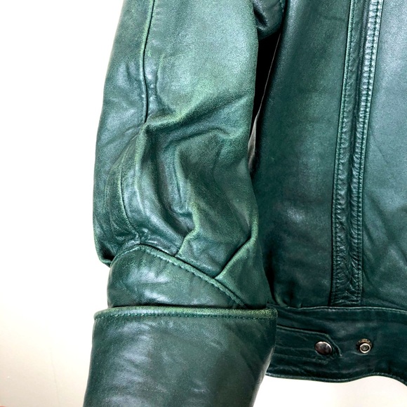 Vintage The Old Mill Leather Bomber Jacket Sz L - Picture 11 of 14